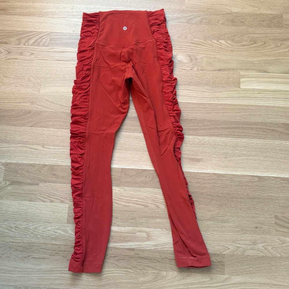 Red Ruffle Leggings - Picture 2 of 4